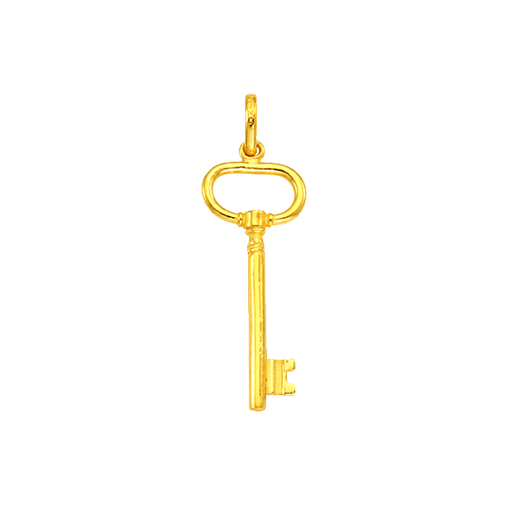 24k golden key pendent