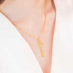 24k golden key pendent