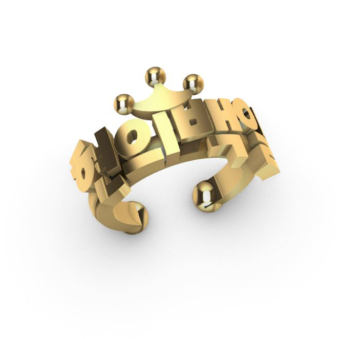 2 돈 아이 이니셜 반지 금시세 순금 2 돈 이름 이니셜 반지 24k Baby Ring 금시세