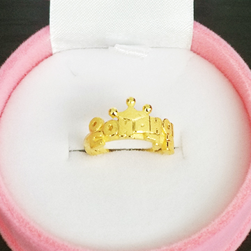 2돈 이니셜 돌반지 순금 24k